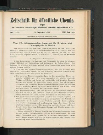 Heft XVIII. 30. September 1907.