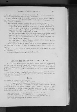 Versammlung zu Wismar. - 1363 Apr. 23.