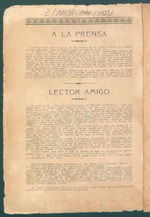 A la prensa - Lector amigo