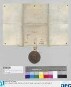 Wernher von Parsperg, Schultheiß, und die Schöffen der Stadt Nürnberg beurkunden, dass Anna, Hannsen Grasers Witwe, ihren Anteil an dem Gostenhof, an den Häusern an der Lodergasse und den Gütlein zu Lauffenholtz an Erhart Schurstab, Pfleger des Neuen Spitals, verkauft habe. - Siegler: das Stadtgericht.