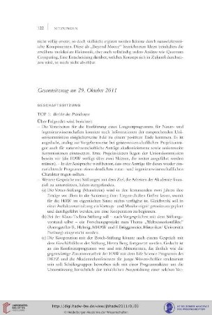 Gesamtsitzung am 29. Oktober 2011