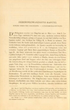 Siebenundzwanzigstes Kapitel. Kurzer Abriss der Geschichte. - Schlussbetrachtungen