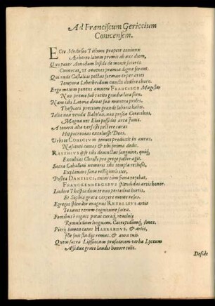 Ad Franciscum Gericcium Conicensem.