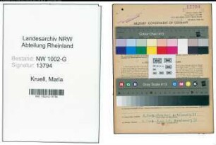 Entnazifizierung Maria Kruell, geb. 28.01.1919 (Koechin)