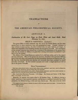 Transactions of the American Philosophical Society : held at Philadelphia for promoting useful knowledge, 9. 1846
