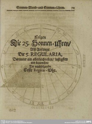 Folgen Die 25. Sonnen=Uhren /