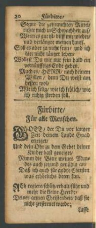 Fürbitte/ Für alle Menschen