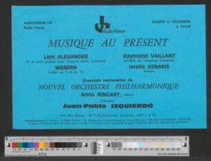 Flyer: Musique Au Present, 11. Dezember 1976