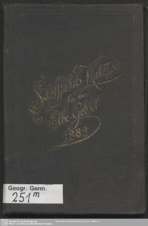 7.1889: Schiffahrts-Kalender für das Elbe-Gebiet
