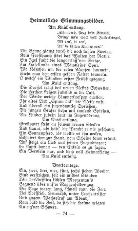 Heimatliche Stimmungsbilder.