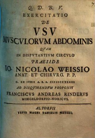 Exercitatio de usu musculorum abdominis