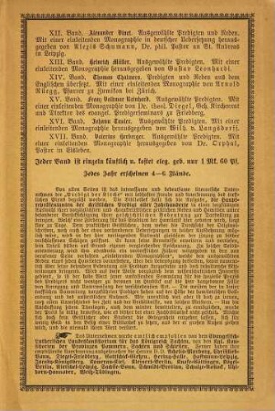 Ausgewählte Predigten : mit e. einl. Monographie von Orphal