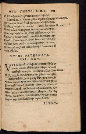 Uteri Pathemata. Cap. XXV.