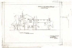 Gsaenger, Gustav; München - Obermenzing; Landhaus Dr. H. Dobner - Entwurf, Nordseite (Ansicht)