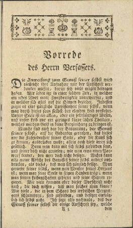 Vorrede des Herrn Verfassers.