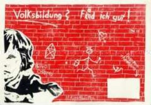 Illustrierter Aushang für eine bessere Volksbildung - Sachkonvolut