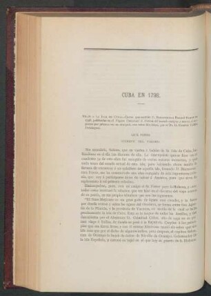 Cuba en 1798. - Carta primera: CCCXXVII del viajero.