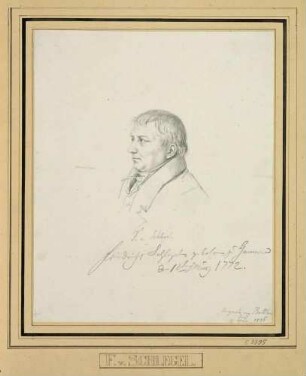 Bildnis Schlegel, Karl Wilhelm Friedrich (1772-1829), Schriftsteller, Philosoph, Philologe, Kritiker, Literarhistoriker