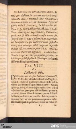 Cap. VIII. de Lactantii stilo.