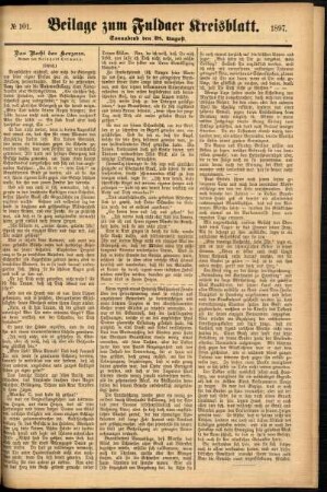 Zweite Ausgabe vom Samstag, den 28. August 1897.