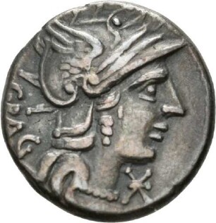 Denar des L. Antestius Gragulus mit Darstellung des Jupiter in einer Quadriga