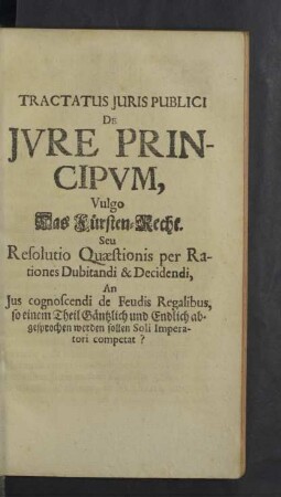 Tractatus Juris Publici de Jure Principum