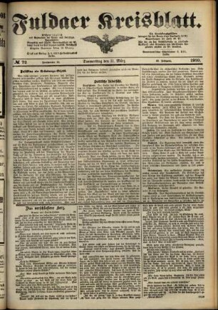 Ausgabe vom Donnerstag, den 31. März 1910.