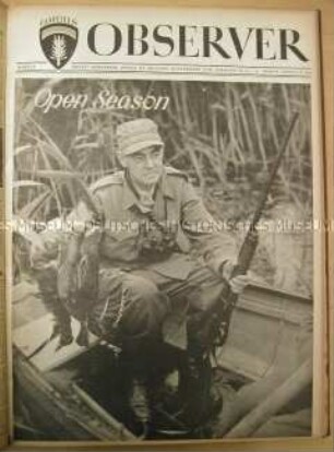 Titelblatt OMGUS Observer. Weekly Newspaper, Office of Military Government for Germany (US) + Berlin , Issue 58 im Band "Observer 1946"