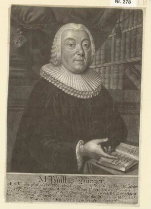 M. Paulus Burger; geb. 19.12.1704 in Nürnberg; gest. 20.09.1768
