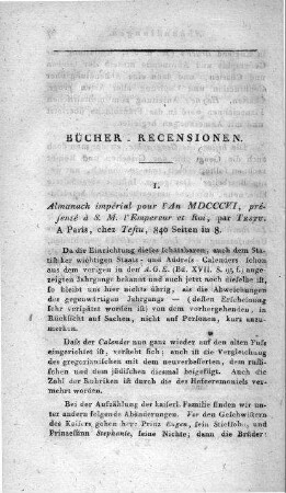 Almanach impérial pour L'An MDCCCVI / presenté á Sa Majesté l'Empereur par Testu. - Paris : Testu, 1804