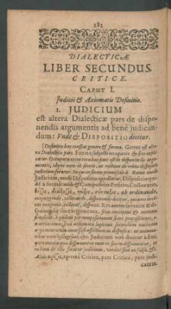 Dialecticae Liber Secundus Critice.