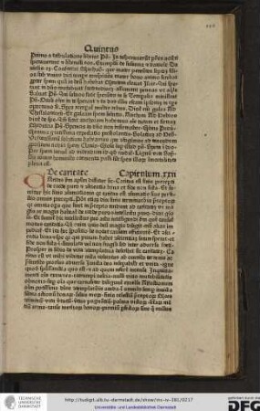 Caritas secundum apostolum fiffitur (!) sic Caritas est finis precepti de corde puro et conscientia bona et fide non ficta...