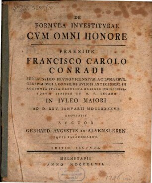 De formula investiturae cum omni honore