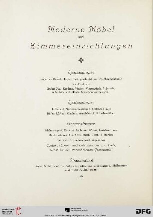 Moderne Möbel und Zimmereinrichtungen