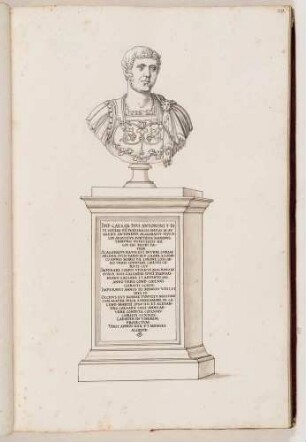 Bildnisbüste des römischen Kaisers Elagabal, in: Series continuata omnium Imperatorum [...], Bd. 1, Bl. 29