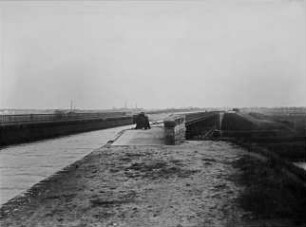 Bau der Kanalbrücke des Mittellandkanals über die Leine bei Seelze