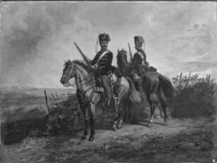 Preußische Garde-Husaren auf Vorposten