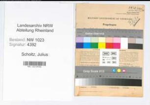 Entnazifizierung Julius Scholtz , geb. 16.10.1901 (Justizoberinspektor)