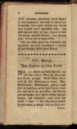 XVI. Brief. Vom Capitain an seinen Freund