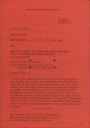 Ärztliche Pioniere der Sexualreform ...