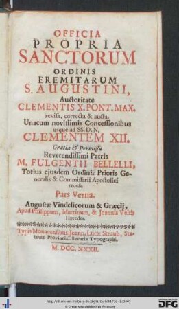 [1]: Pars Verna: Officia Propria Sanctorum Ordinis Eremitarum S. Augustini