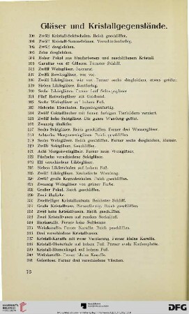Gläser und Kristallgegenstände (Nr. 300-387)