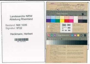 Entnazifizierung Herbert Heckmann , geb. 07.03.1902 (Steiger)