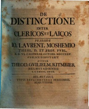 De distinctione inter clericos et laicos