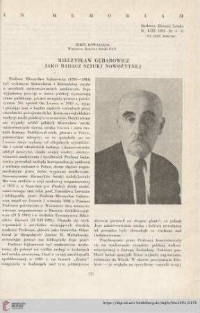 53: Mieczysław Gębarowicz jako badacz sztuki nowożytnej
