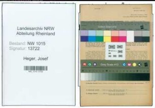 Entnazifizierung Josef Heger , geb. 28.12.1894 (Polizeiwachtmeister)