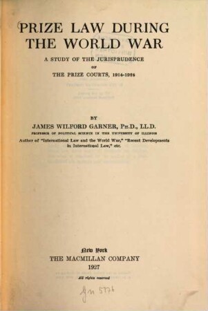 Prize Law during the world war