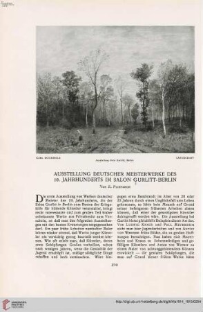 30: Ausstellung deutscher Meisterwerke des 19. Jahrhunderts im Salon Gurlitt-Berlin