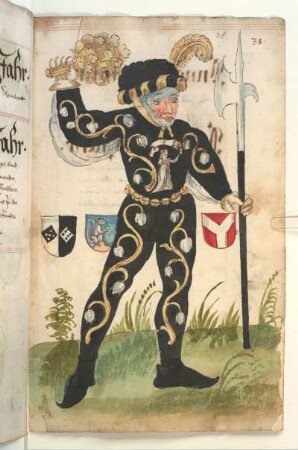 Schembartläufer mit Wappen, 1489