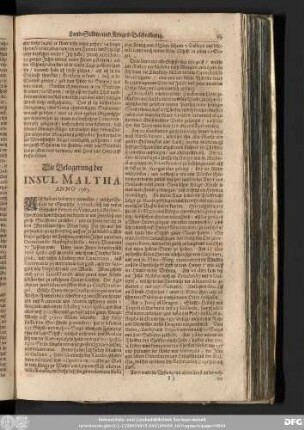 Die Belagerung der Insul Maltha. Anno 1565.